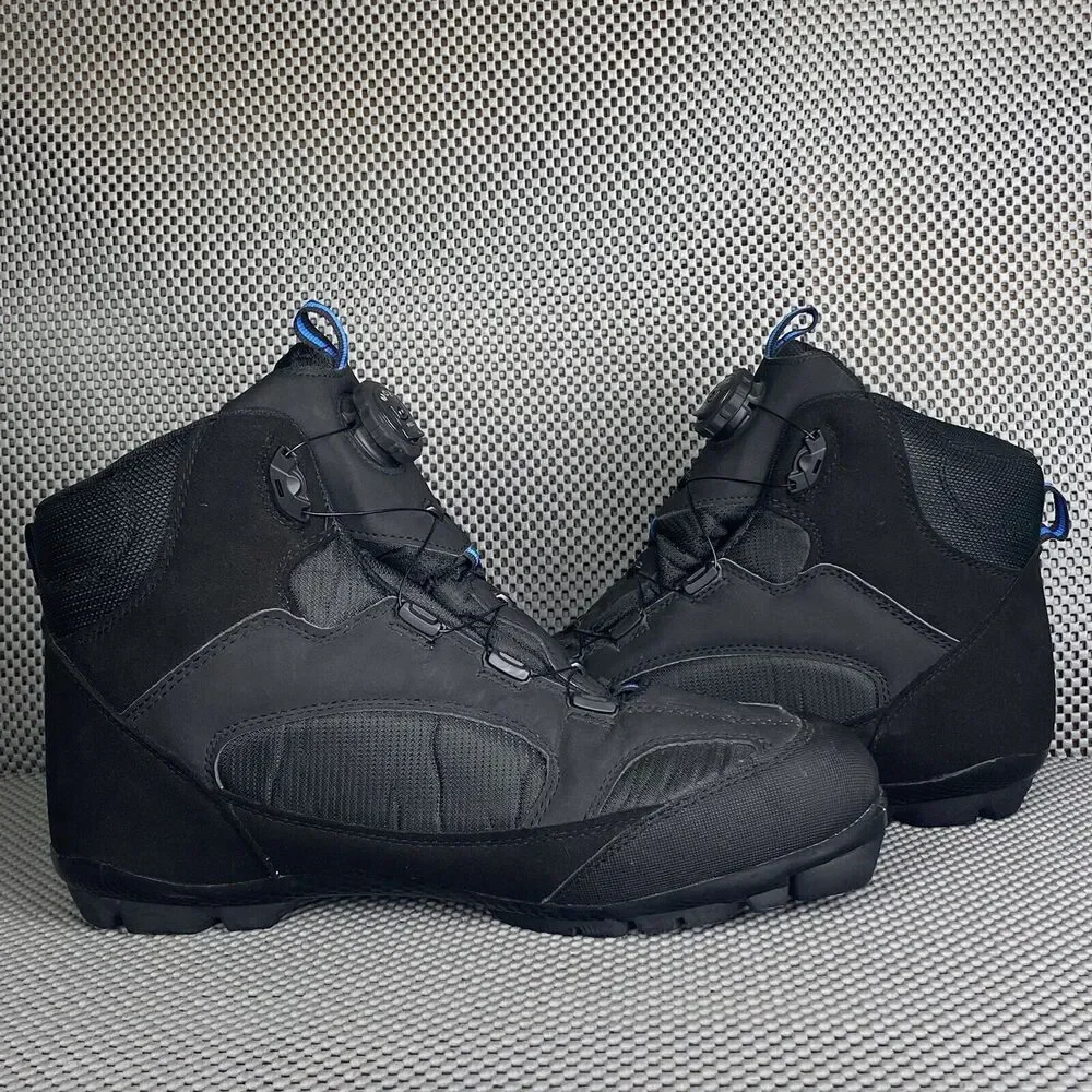 Whitewood Ski Boots Mens Size 45 Black Blue MOZ Lacing System Winter Outdoors